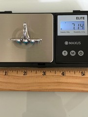 Kingman Turquoise Triple Stone Ring Size 6.75 | 925 Sterling Silver G588