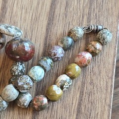 All Natural Polished Stones Necklace Jasper Agate More Hand Crafted Artisan