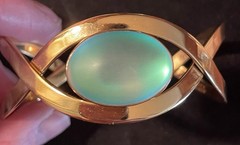 Charles Albert Multi-Color Luminite Infinity Gold-Tone Cuff Bracelet. Signed