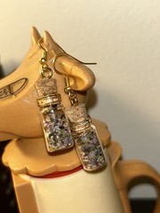 Handmade Crystal Jar Earrings, Silver And Gold