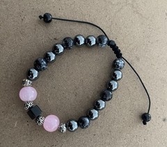 Triple Protection Bracelet with Obsidian, Rose Quartz & Hematite for SUCCESS!
