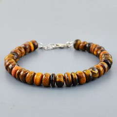 Natural Tiger Eye Rose Quartz Carnelian Round Shape Beads Handmade Bracelet