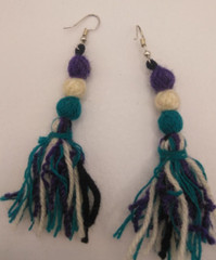 Alpaca Earrings for Women, Multicolored Threads, Cusco