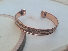2 Pack Copper Magnetic Bracelet Arthritis Pain Therapy Energy Cuff Bangle