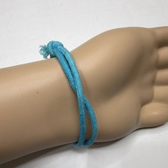 Hollister Blue Braided Fabric Bracelet Adjustable Tie Unisex Adults Beaded