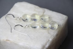 Citrine Golden Yellow Gemstone 9mm Faceted Coin .925 Sterling Silver Earrings 2″