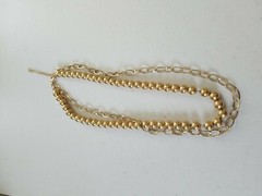 Hardwear Stainless Steel gold Beaded And Paperclip Layered Necklace designer