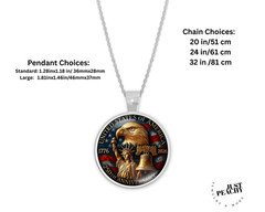 Commemorative Semiquincentennial USA Patriotism Bronze Silver Jewelry Necklace