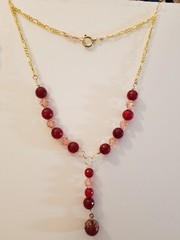 Artisan Medieval Princess Styled Undrilled focal Red,Pink Preciosa, Red Quartz