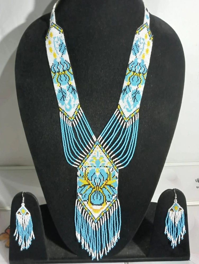 Handmade Necklace Seed Bead Boho American Style Nativ Beaded Multi Strand Gifts