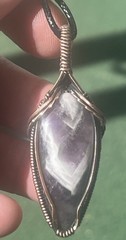 Chevron Amethyst ~ Handmade Copper wire wrapped pendant jewelry 8t