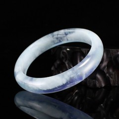 Natural Aquamarine Bangle Bracelet 41.2g 58mm ID Sky Blue White Cloud Certified