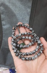Top Quality Natural Snowflake Obsidian Beaded Bracelet Gemstone