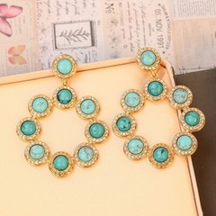 Vintage Turquoise Enamel Earrings Anniversary Birthday Jewelry Gift For Her