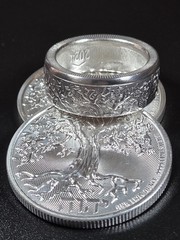 Niue 1 Ounce $2 Tree of Life Coin Ring .999 Coin Silver You Pick Sz. 8-13 Hebrew