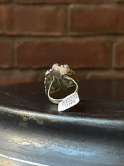 Kingman Turquoise Coral Cluster Ring | Sterling Silver | Size 6 | A168