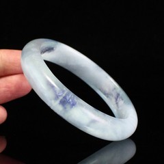 Natural Aquamarine Bangle Bracelet 41.2g 58mm ID Sky Blue White Cloud Certified