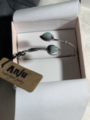 Woman’s Cuff Bracelet Design By Anju Lemon Larimar Stone 7 Inch