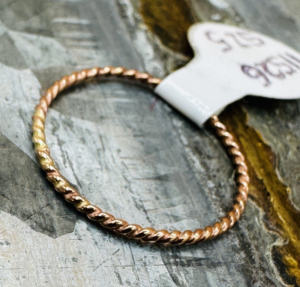Gold Plated Tensor Stacking Ring Twisted Braided Rope Design Size 5