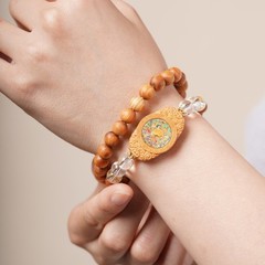 Cedar Wood Bead Bracelet Wooden Buddhist Prayer Beads Amulet Gift