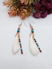 Buffalo Tooth Beaded Earrings