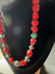 Artisan Coral And Turquoise Necklace