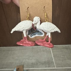 Lot Of 4 Handmade Statement Earrings Birds Butterflies NWT Gifts Unique Fun