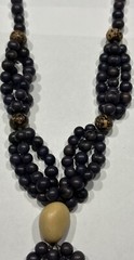 Artisan Handcrafted Seed Pod 8mm Beaded Pendant Style Necklace – Unique – 34”