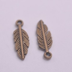 100Pcs Antique Silver/Gold/Bronze Feather Leaves Charm Pensant Finding15MM H3158
