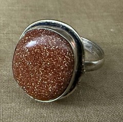 Sterling Silver & LiDiex Glassworks Goldstone Healing Altar Ring – Voodoo Estate