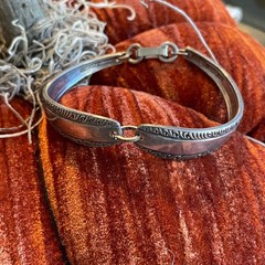 Vintage Silver Plate Flatware Handle Bracelet OOAK Boho style