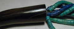 MONIES STATEMENT Turquoise/Blue HORN Clasp GERDA LYNGGAARD NECKLACE DENMARK 19″