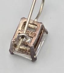 Silpada CZ 925 Sterling Silver Rectangle Cubic Zirconia Earrings W0353