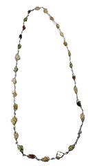 Vintage Wire Wrapped Mixed Gemstone Necklace Long Boho Artisan Opera Length 32″