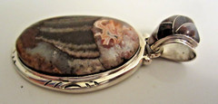 Laguna Lace Agate Sterling Silver Pendant 2.5 X 1.25 Inches