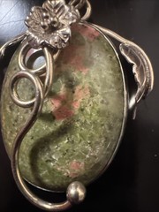 Pink And Green Unakite Gemstone Pendant