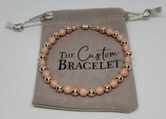 14K Rose Gold-Filled Stardust/Smooth 6mm Bead Fashion Luxury Magnetic Bracelet