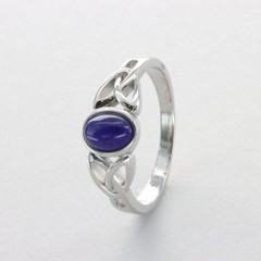 Oval Blue LAPIS LAZULI Celtic Ring – 925 STERLING SILVER #2e