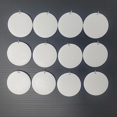 12pcs Wood Disc Pendant White 45mm/1.75in Pyrograph, Painting, Decoupage