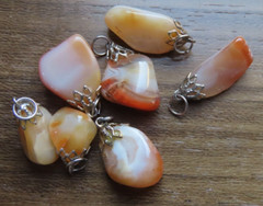 Natural Jasper Pendant Reddish, White, Brown