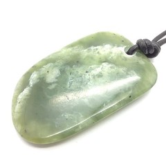Siberian Jade Pendant Green Nephrite Jade Pebble Necklace Siberia #23