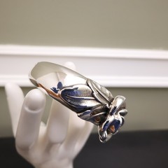 Or Paz bracelet rose sterling silver 925 handmade artisan finished signed 6.75in
