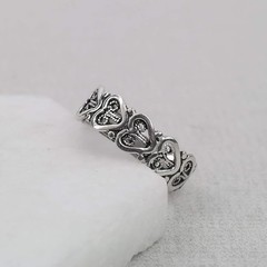OTTOMAN SILVER COLLECTION 925 STERLING HEART FILIGREE RING HANDMADE ARTISAN NEW