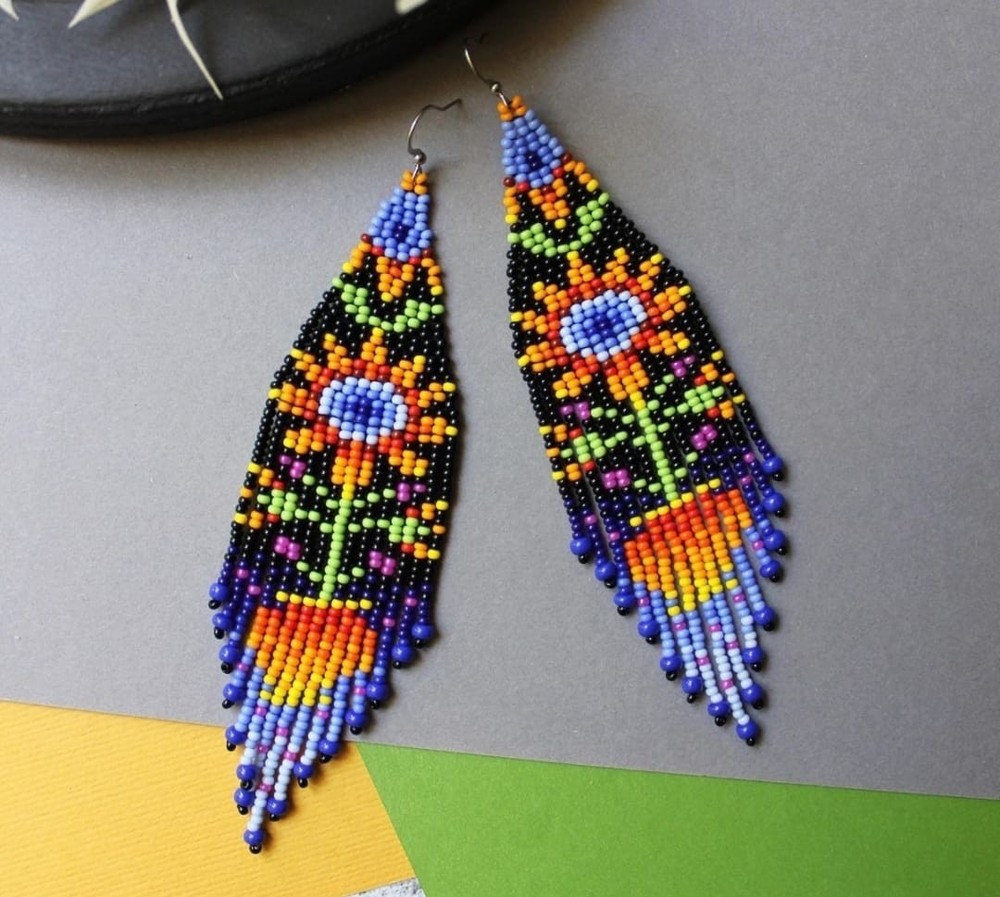 Handmade Seed Bead Fringe Earrings – Long Tassel Beaded Jewelry for Women