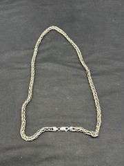 Vintage Italian sterling silver 925 wheat chain 24″ necklace, 49 grams