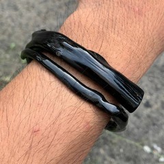 Men’s Black Akar Bahar Bracelet Natural Sea Bamboo Coral Handmade Spiritual Gift