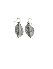 Silver Leaf Earrings, Leaf Dangle Earrings, Boho Silver Earrings