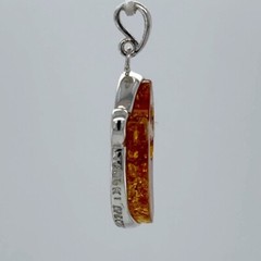 Cognac Brown BALTIC AMBER Ghost Specter Pendant 925 STERLING SILVER Tibuki 9043e