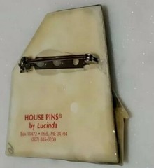 Vintage House Pin By Lucinda 2 Houses Tree Brooch Black and Ivory