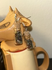 Handmade Crystal Jar Earrings, Silver And Gold